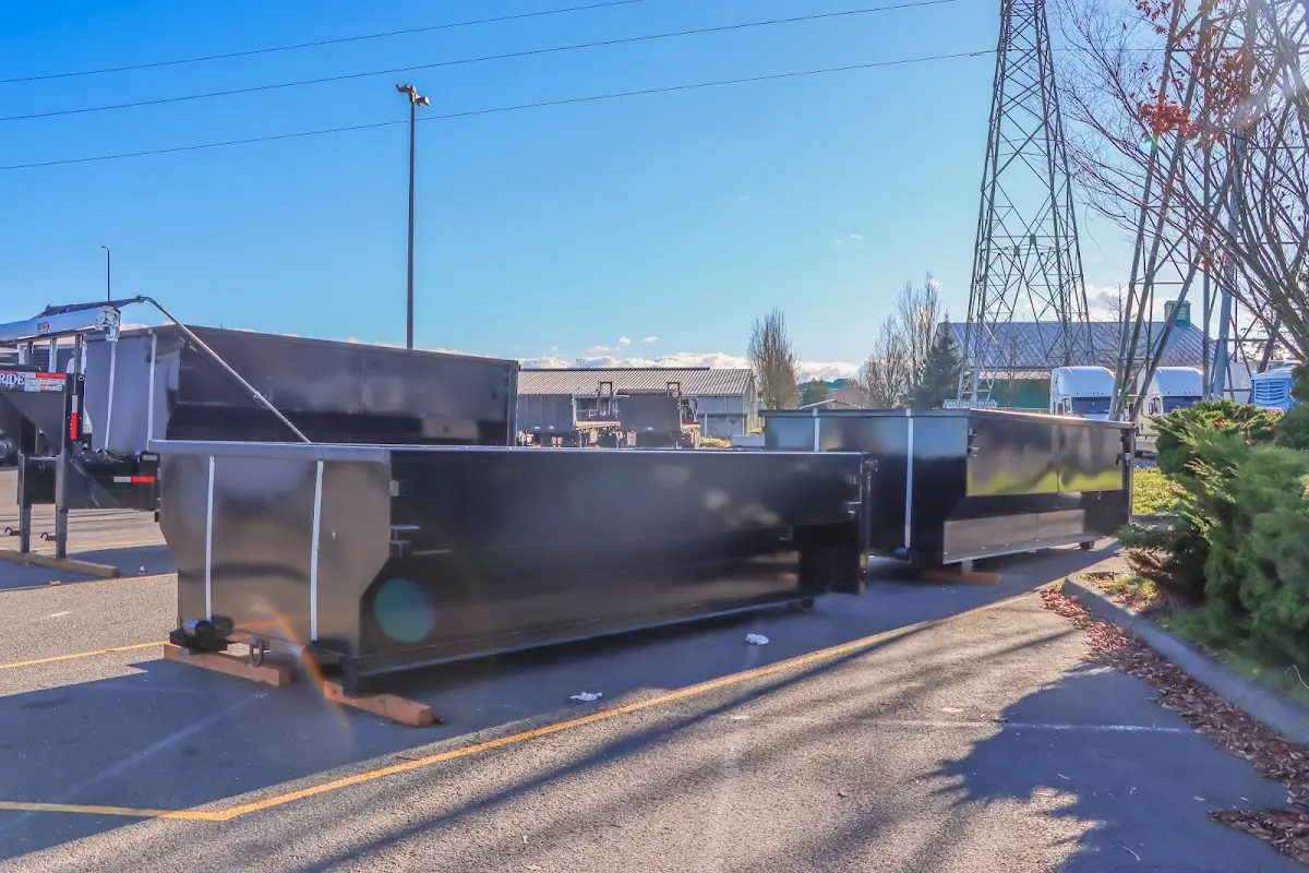 Roll-off dumpster ready for waste disposal at job site for Roofing Dumpster Rental in Columbia